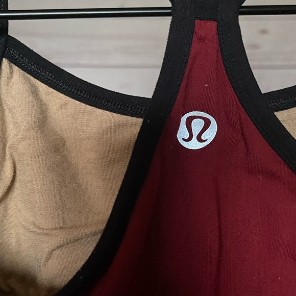 lululemon Racerback Tank Top Red With Black Trim - Picture 4 of 5